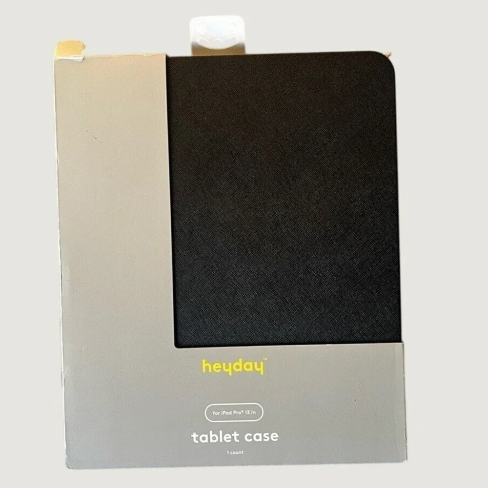 Heyday ipad Pro 13 Inch Tablet Case Black Tri Fold Stand Stylus Holder New